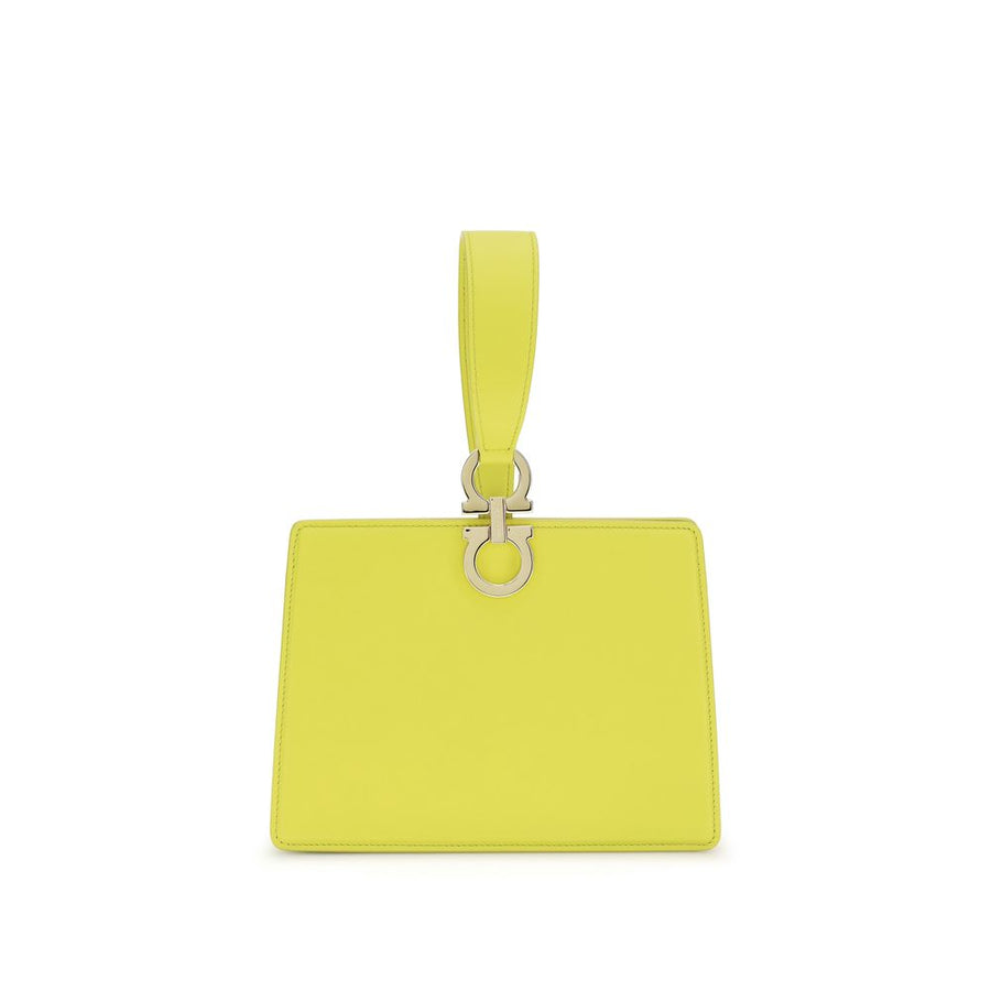 Ferragamo 100% Calf Leather Bos Taurus clutch in yellow