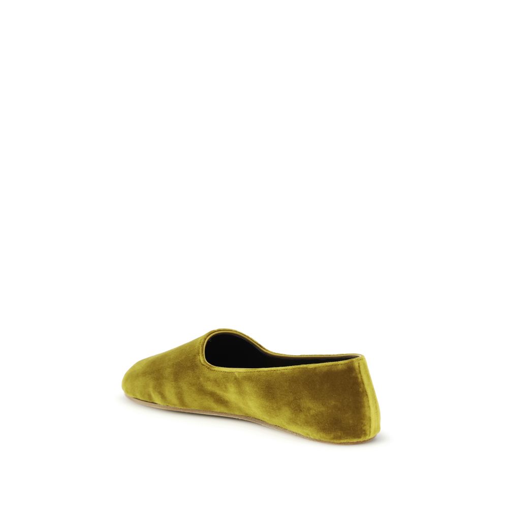 The Row 100% Cotton loafer in gold — view 3