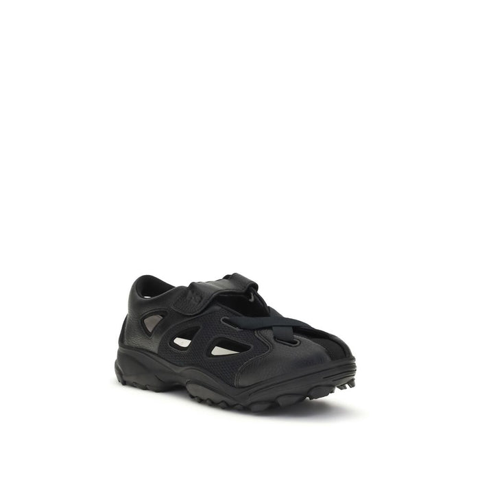 Y-3 UPPER 100% Calf Leather Bos Taurus SOLE 100% Rubber sandals in black — view 2