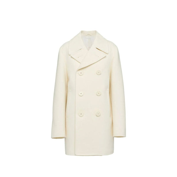 Prada 100% Wool coat in white