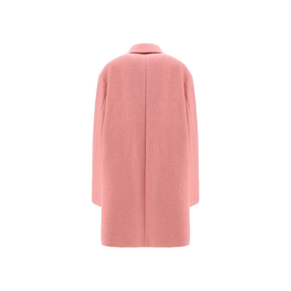 Jil Sander 50% Mohair coat in pink — view 3