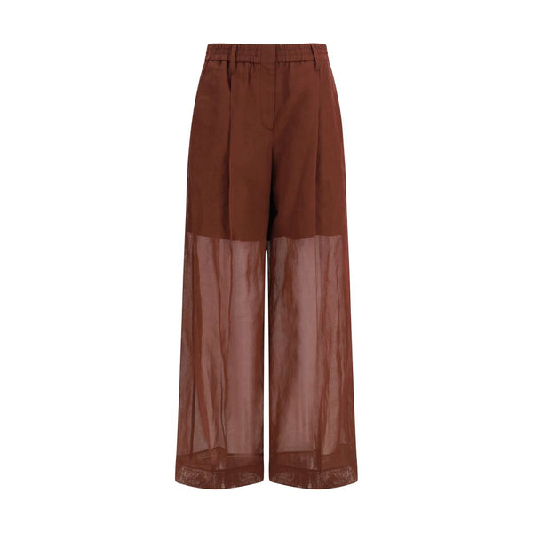 Brunello Cucinelli 100% Cotton trousers in brown