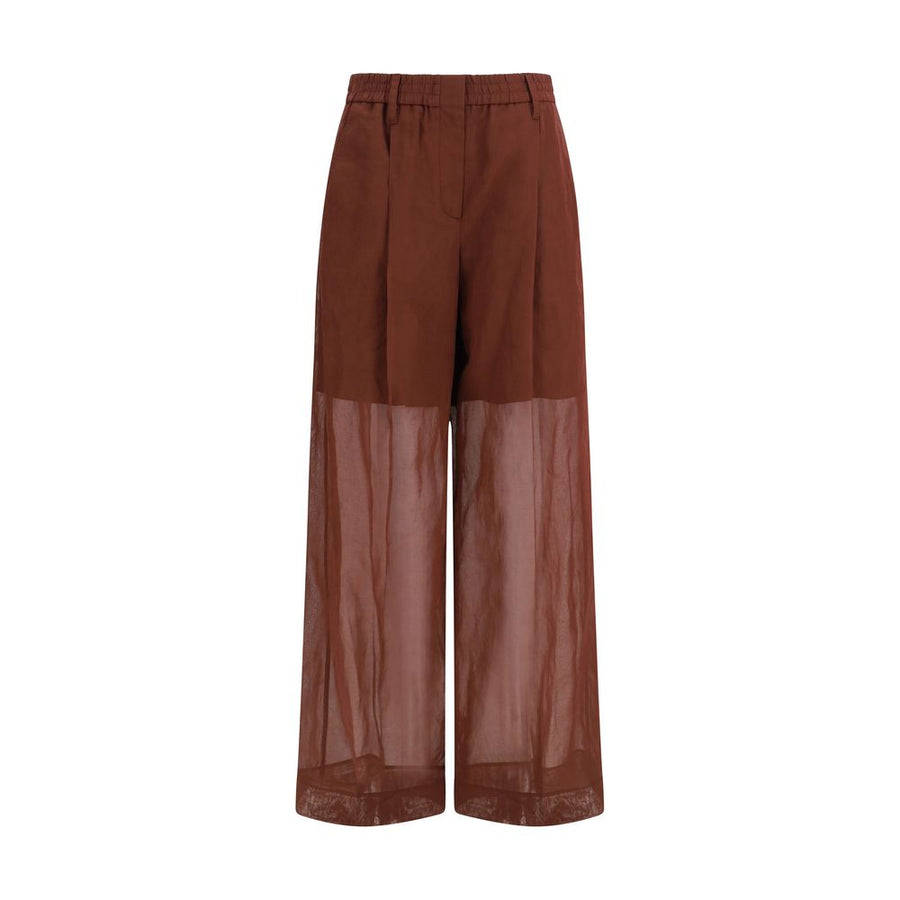 Brunello Cucinelli 100% Cotton trousers in brown