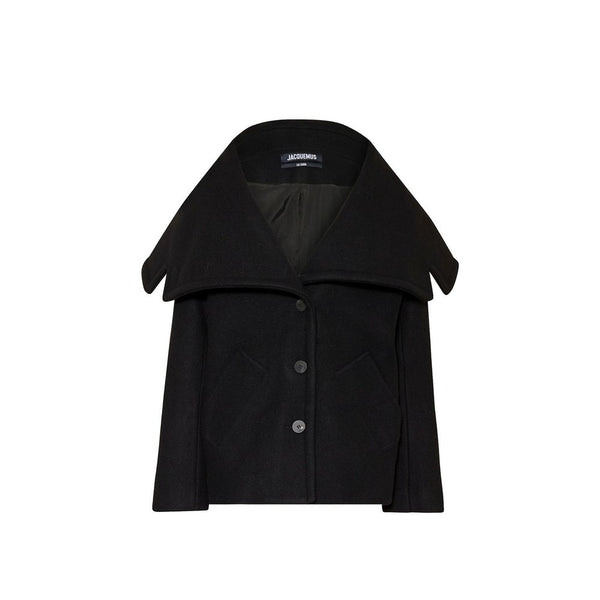 Jacquemus 100% Virgin wool coat in black
