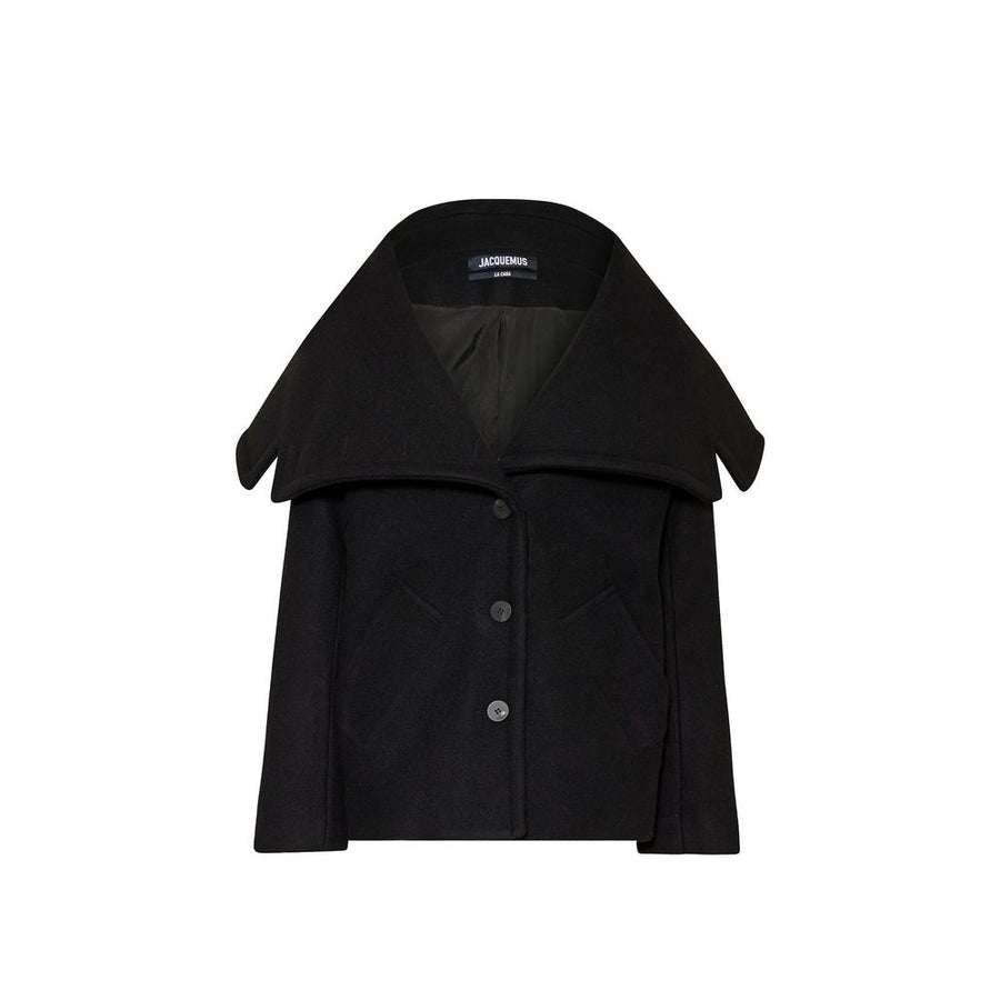 Jacquemus 100% Virgin wool coat in black