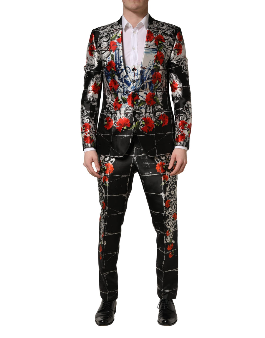 Dolce & Gabbana 100% Silk pant suit in black