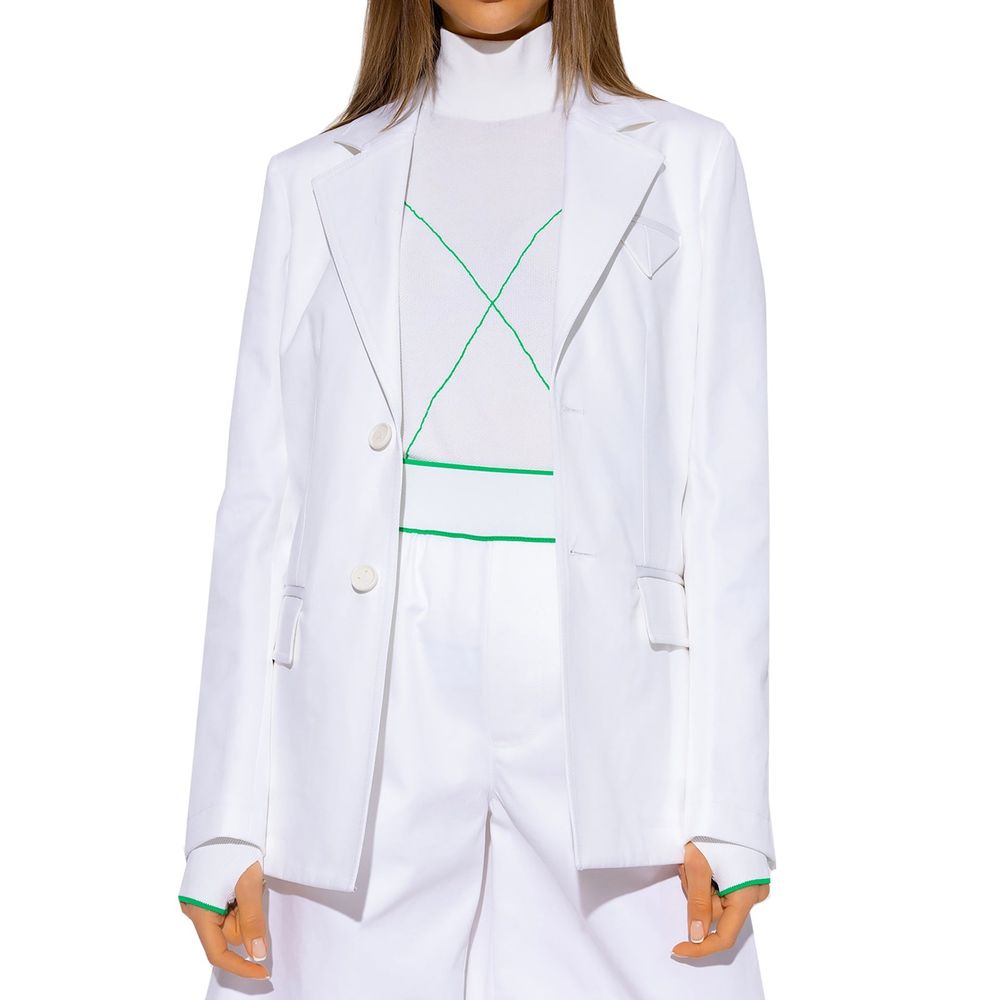 Bottega Veneta 100% cotton blazer in white — view 2