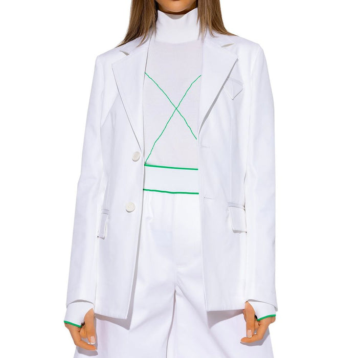 Bottega Veneta 100% cotton blazer in white — view 2