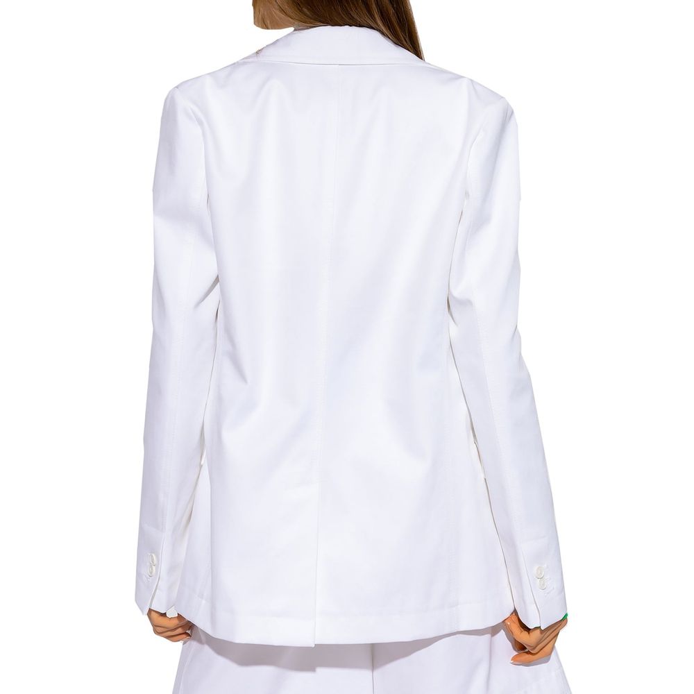 Bottega Veneta 100% cotton blazer in white — view 3