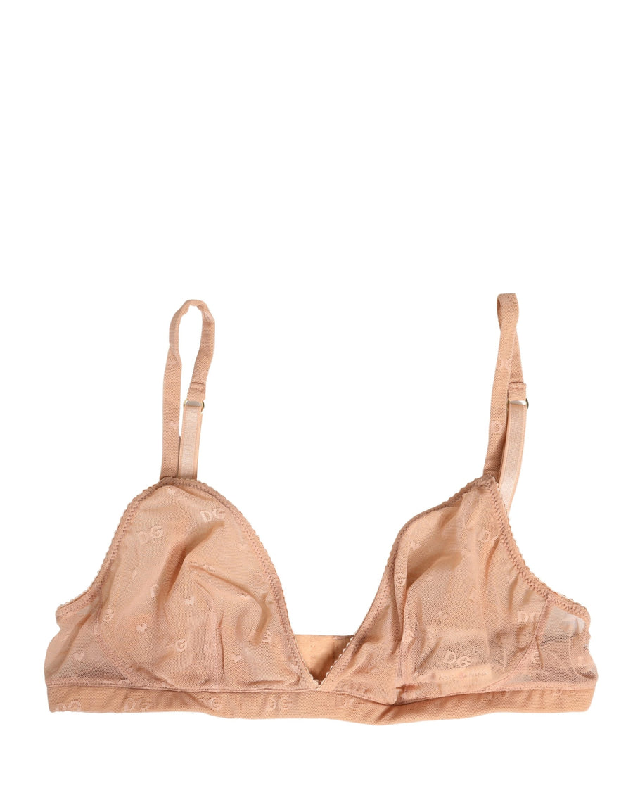 Dolce & Gabbana 92% Nylon soft cup bra in beige