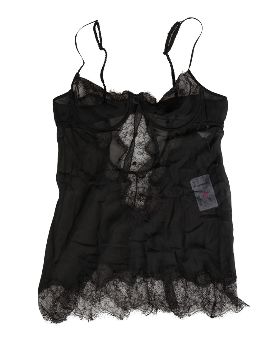 Dolce & Gabbana 4% Elastane chemise in black