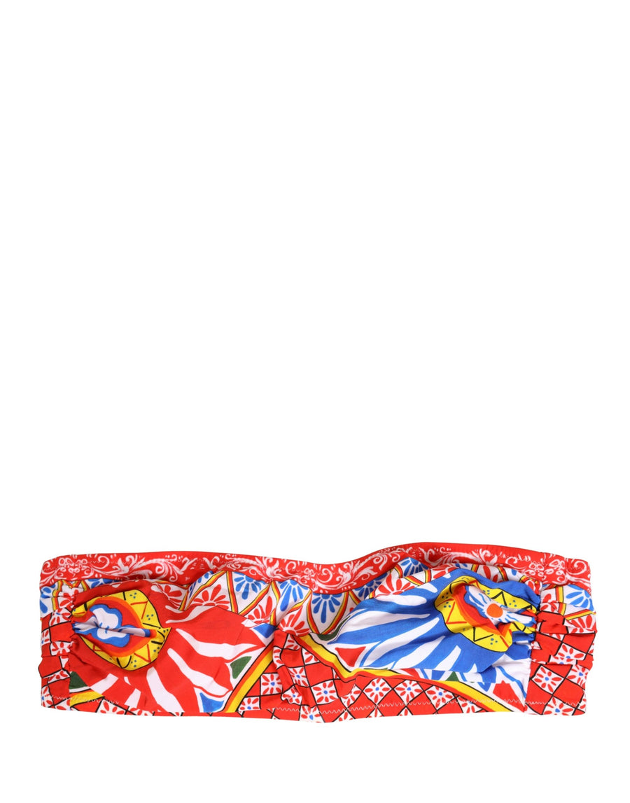 Dolce & Gabbana 75% Nylon 25% Elastane bandeau swimsuit top in multicolor