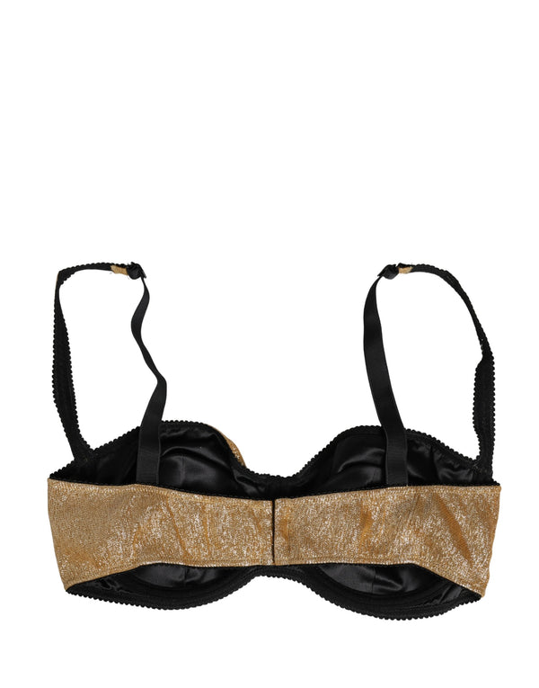 Dolce & Gabbana 65% Silk balconette bra in gold