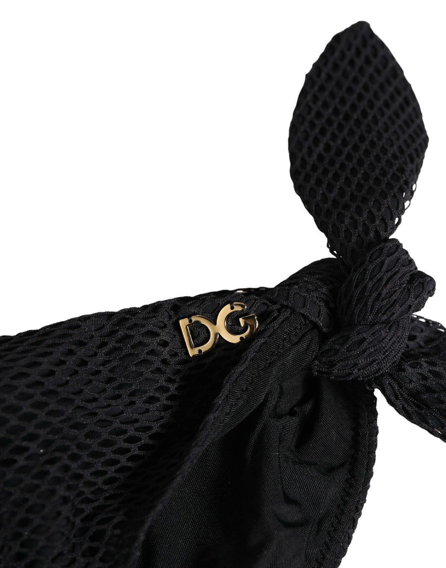Dolce & Gabbana 12% Elastane 88% Nylon; Lining: 19% Elastane 81% Nylon bikini bottom in black