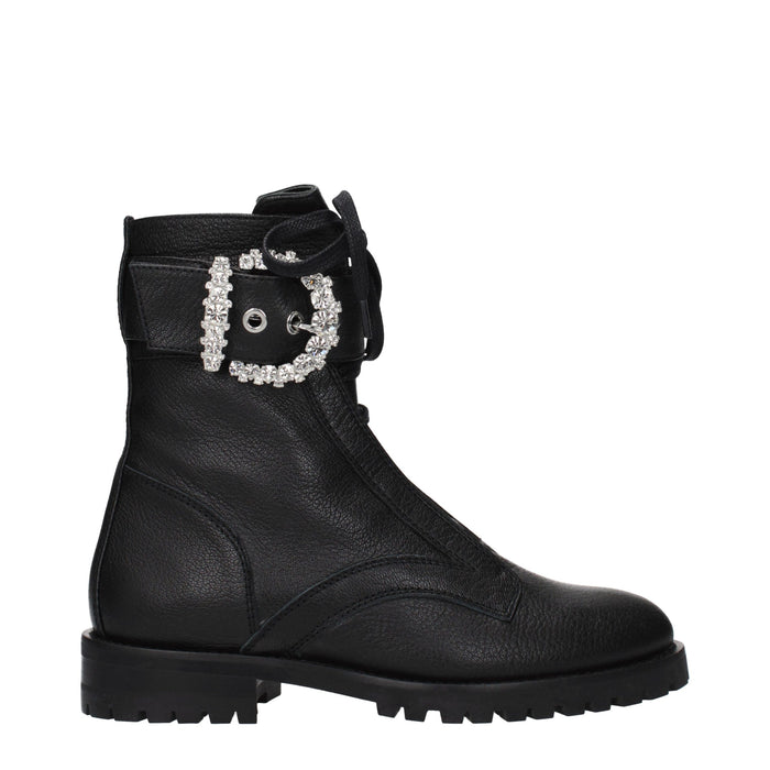 Jimmy Choo Leather combat boot in black