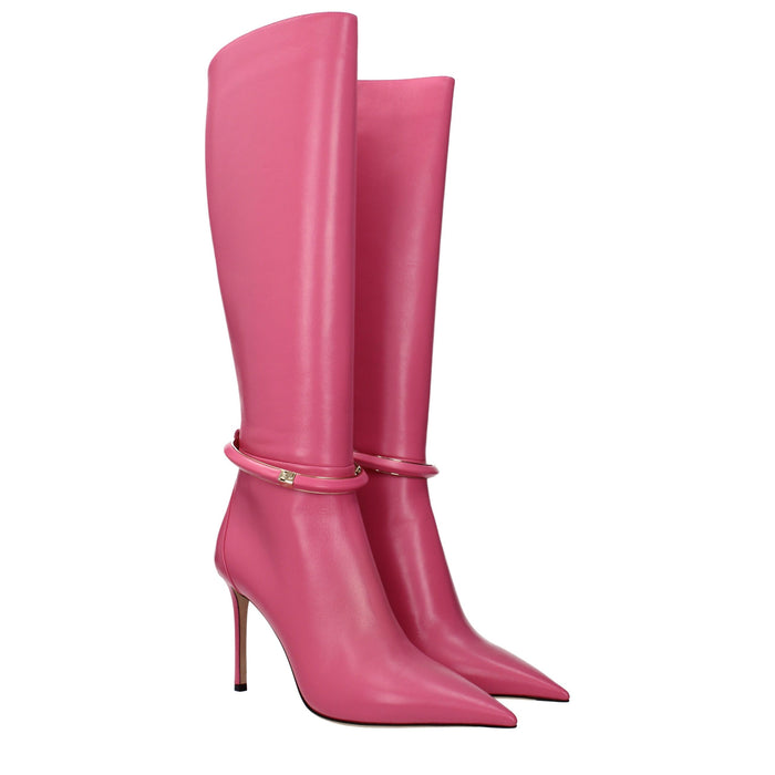 Jimmy Choo Leather boot in pink — view 2