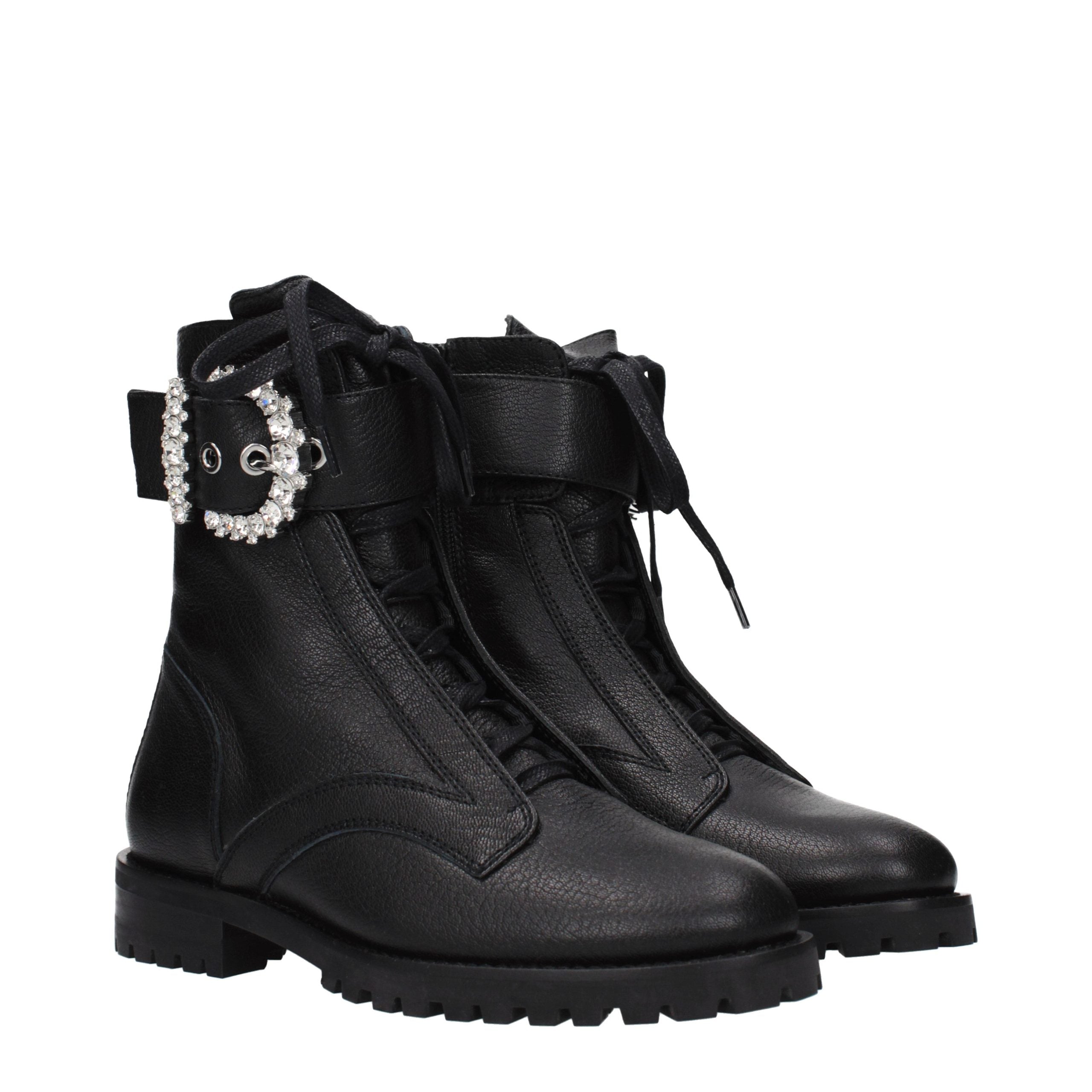 Jimmy Choo Leather combat boot in black — view 2