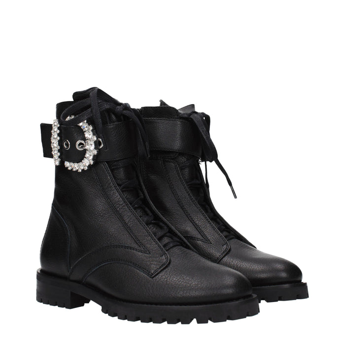 Jimmy Choo Leather combat boot in black — view 2