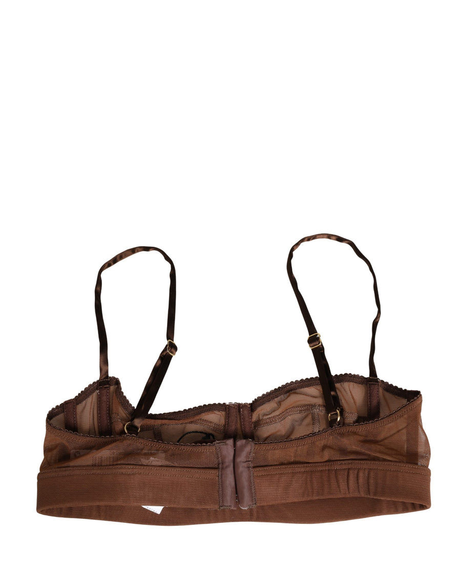 Dolce & Gabbana 92% Nylon 8% Elastane; Lining: 82% Nylon 18% Elastane balconette bra in brown