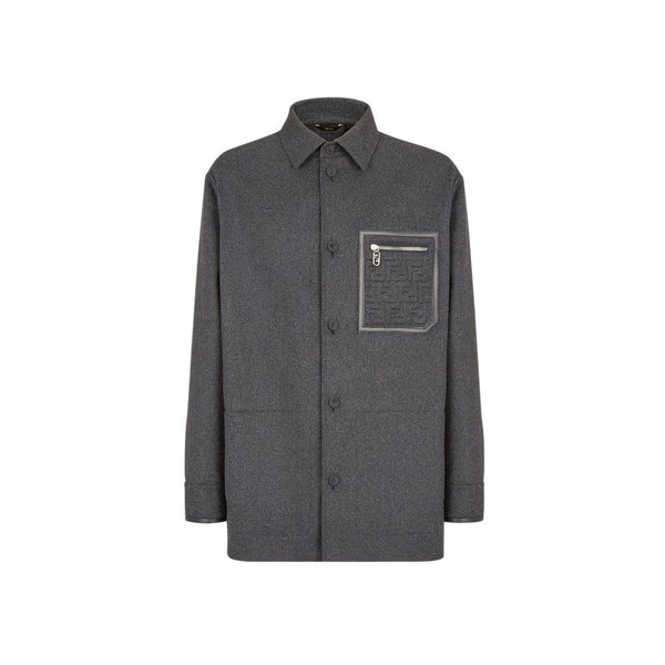 Fendi 98% Cashmere overshirt in gray