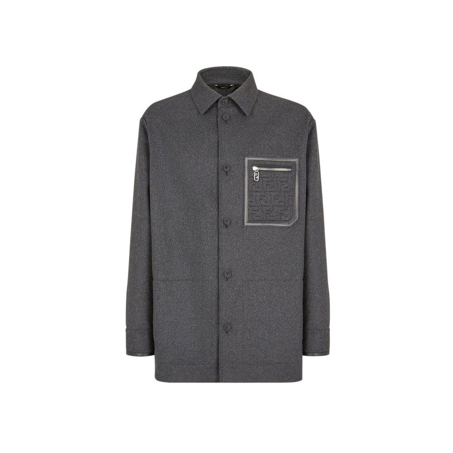 Fendi 98% Cashmere overshirt in gray