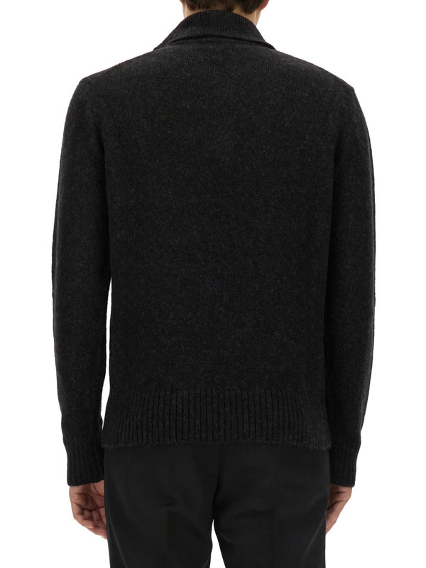Wool Polo Black Polyamide Jumpers