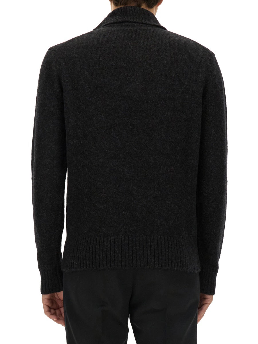 Wool Polo Black Polyamide Jumpers