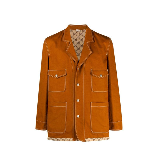 Gucci 100% cotton jacket in brown