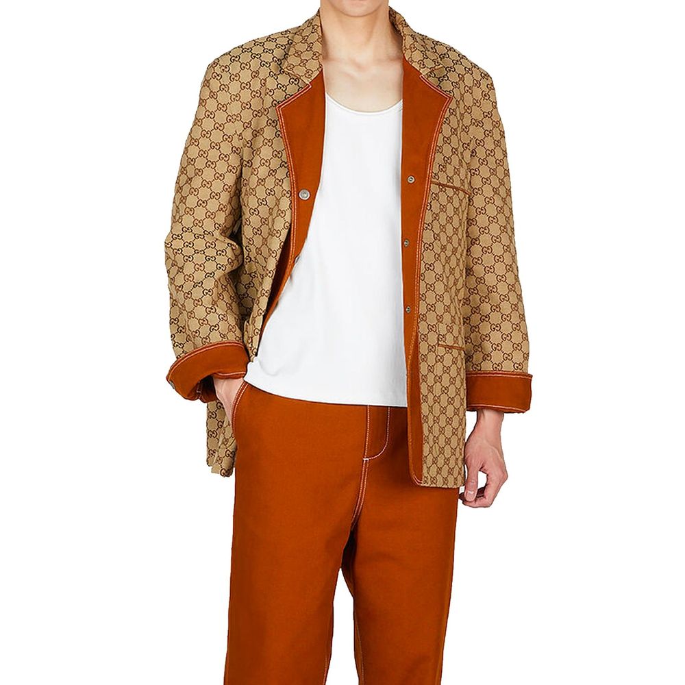 Gucci 100% cotton jacket in brown — view 2