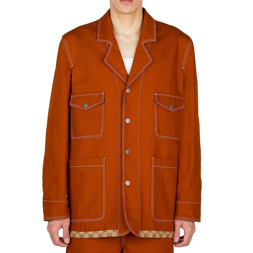 Gucci 100% cotton jacket in brown — view 3