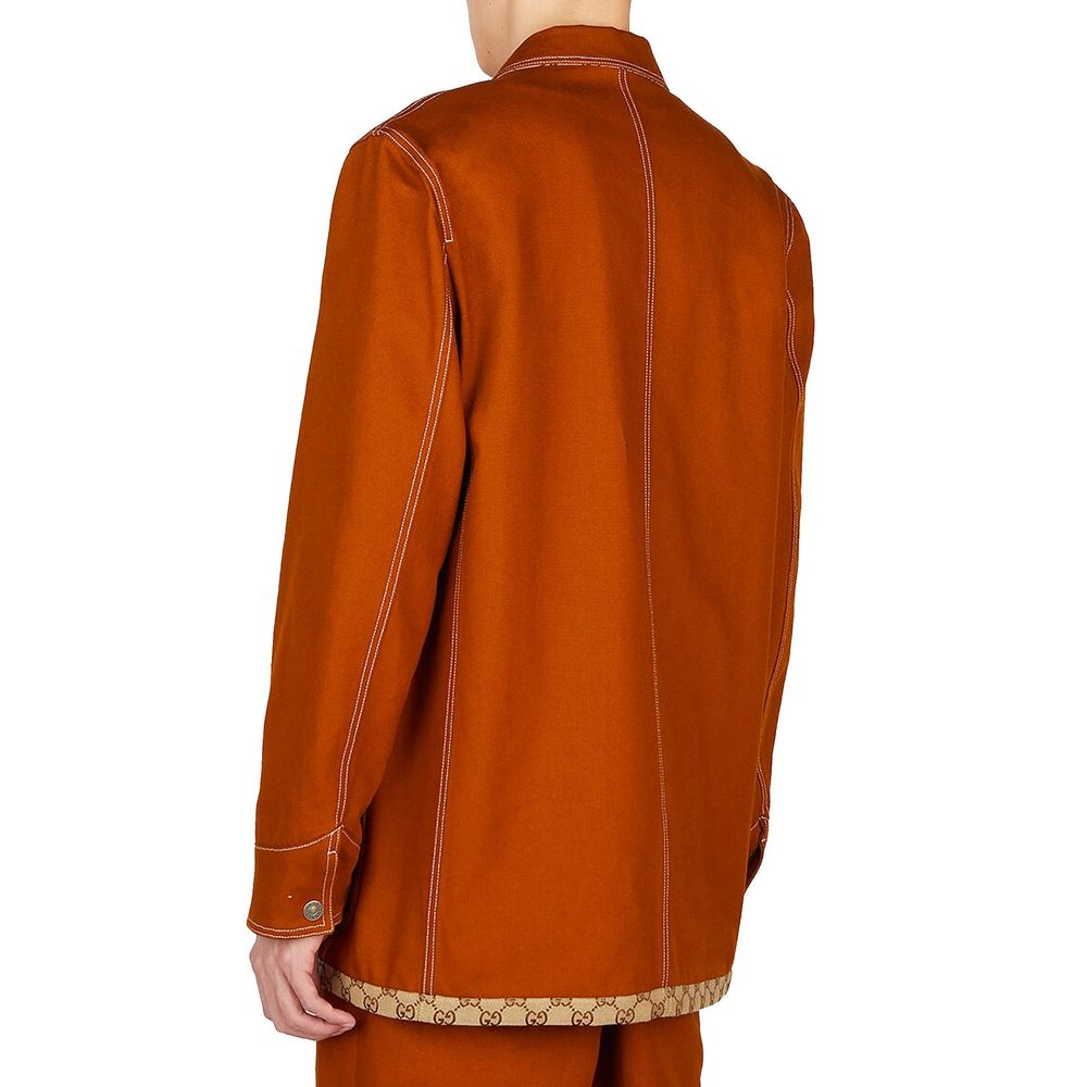 Gucci 100% cotton jacket in brown — view 4