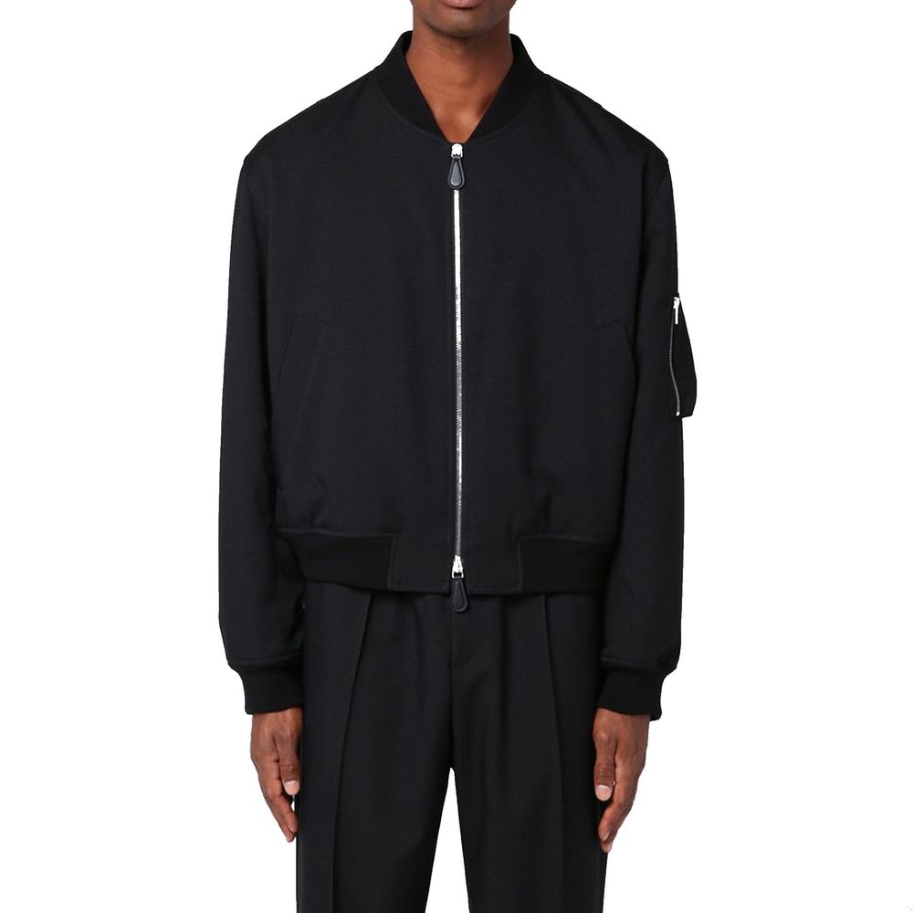 Jil Sander 100% Polyester; Lining: Viscose bomber jacket in black — view 2