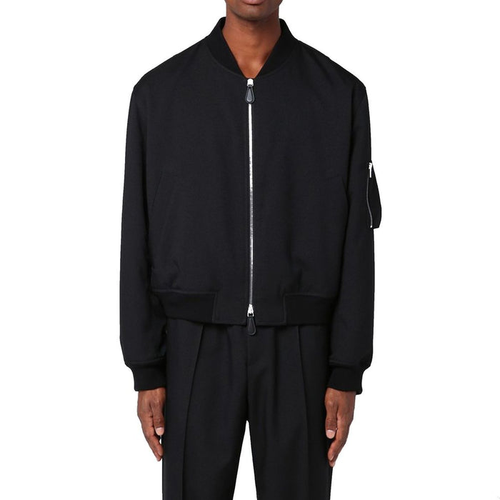 Jil Sander 100% Polyester; Lining: Viscose bomber jacket in black — view 2
