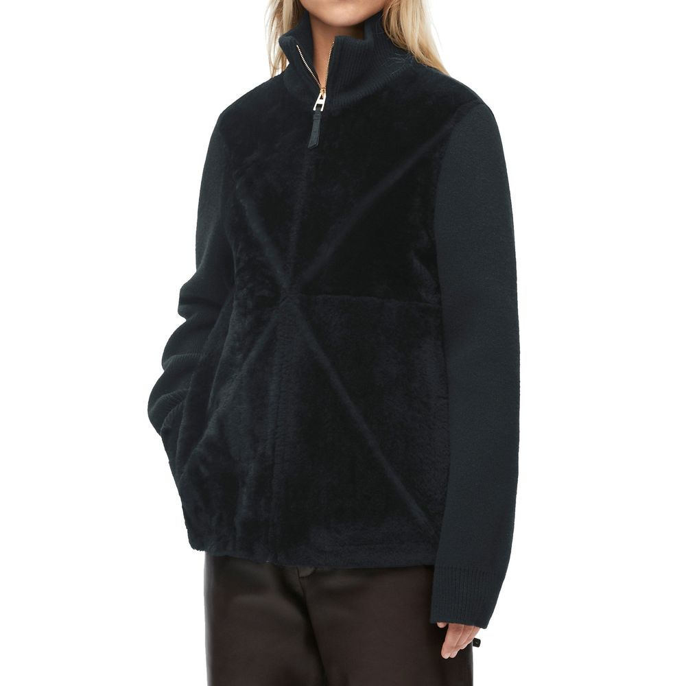 Loewe 100% Shearling coat in black — view 2
