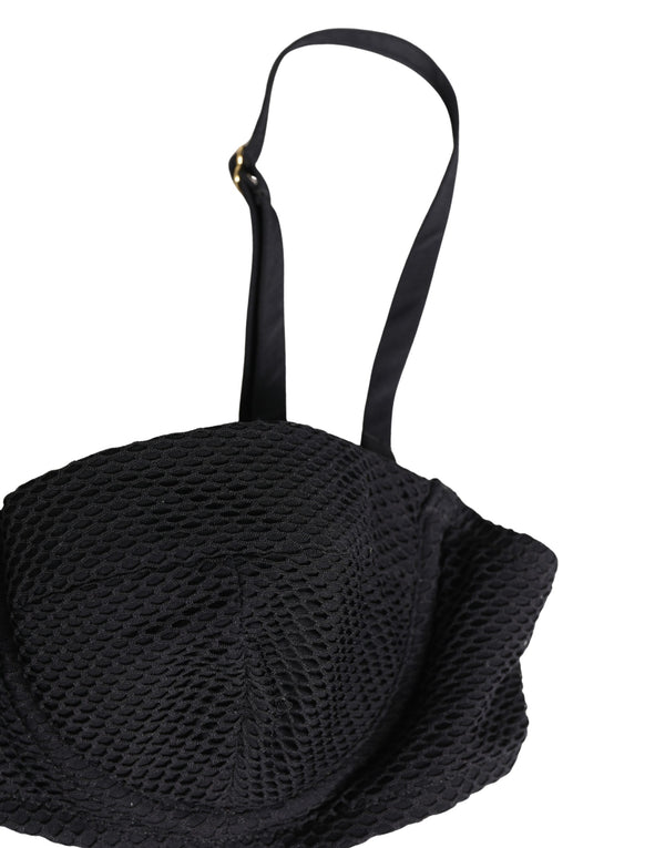 Dolce & Gabbana 92% Nylon balconnet bra in black