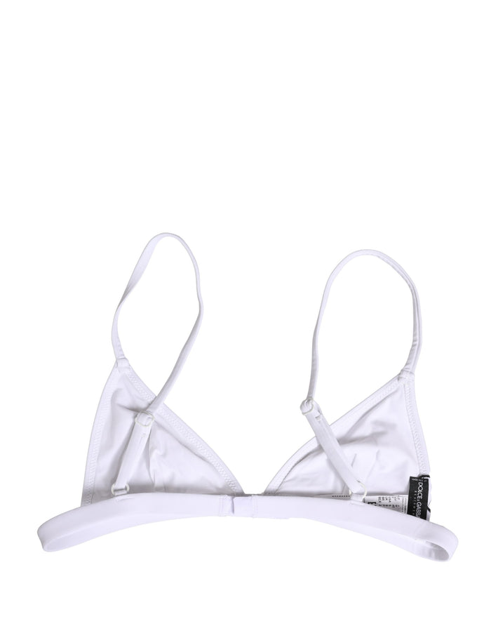 Dolce & Gabbana 75% Nylon bikini top in white