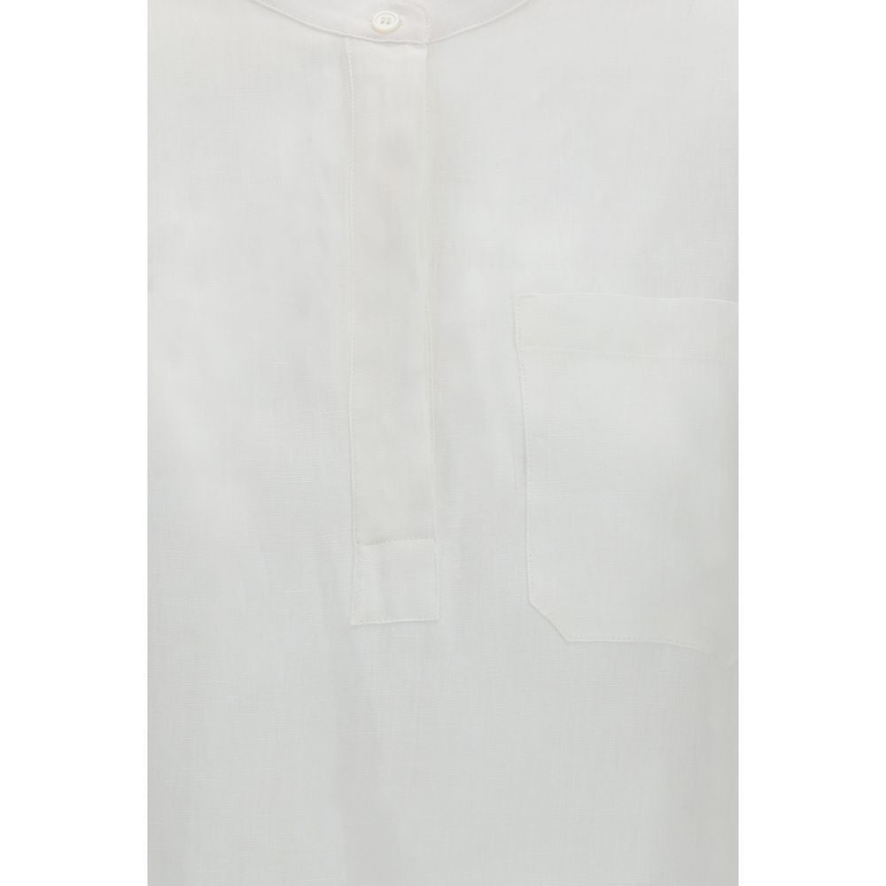 'S Max Mara 100% Linen shirt in white — view 3