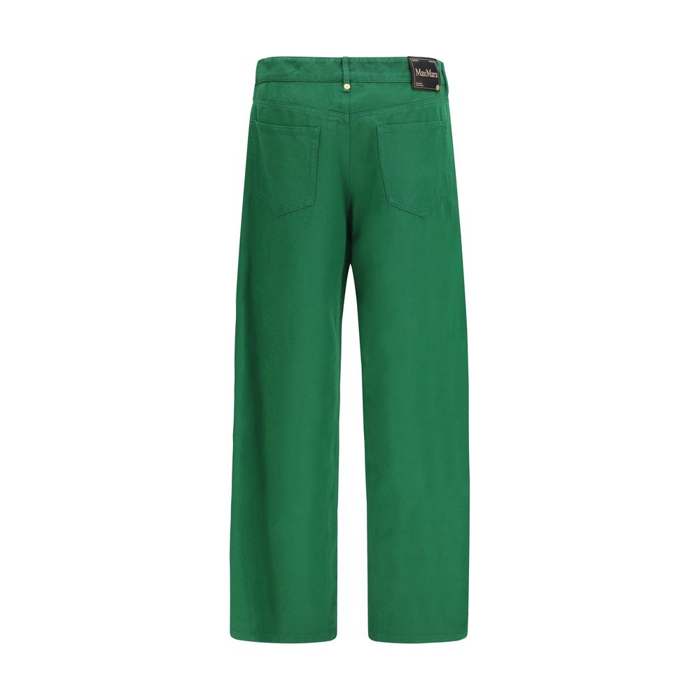 'S Max Mara 59% Cotton 41% Linen trousers in green — view 2