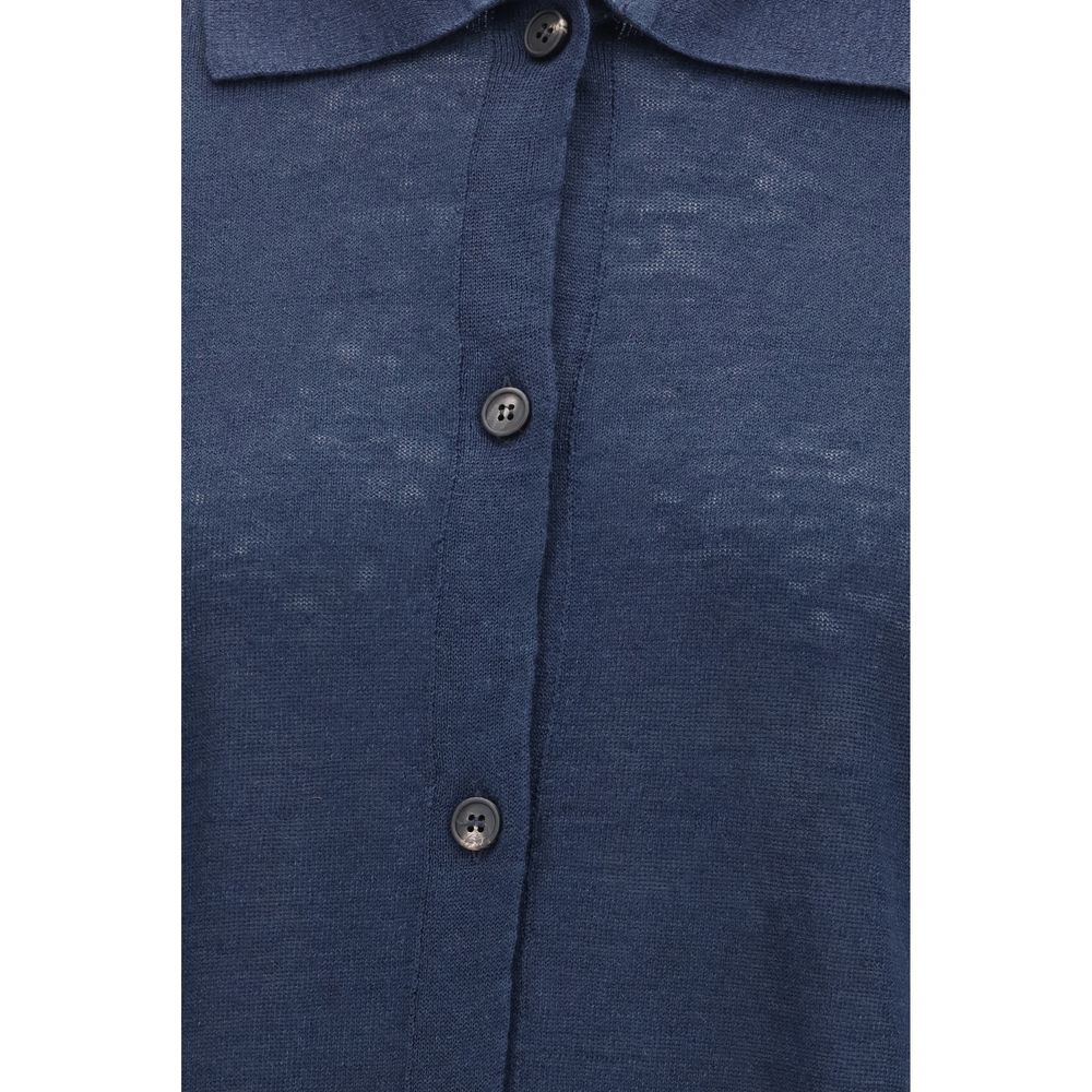 'S Max Mara 100% Linen cardigan in blue — view 3