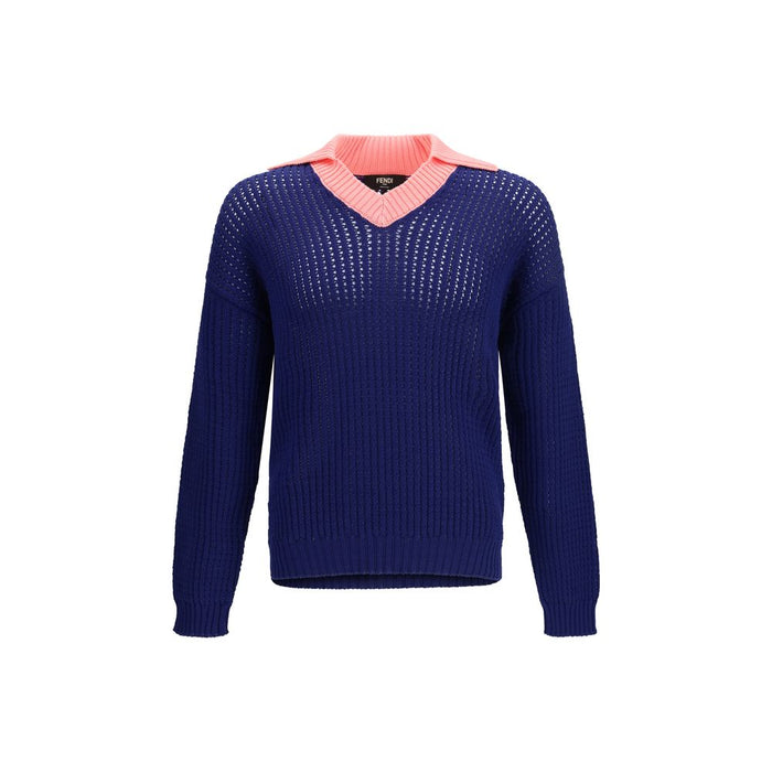Fendi 100% Cotton sweater in navy