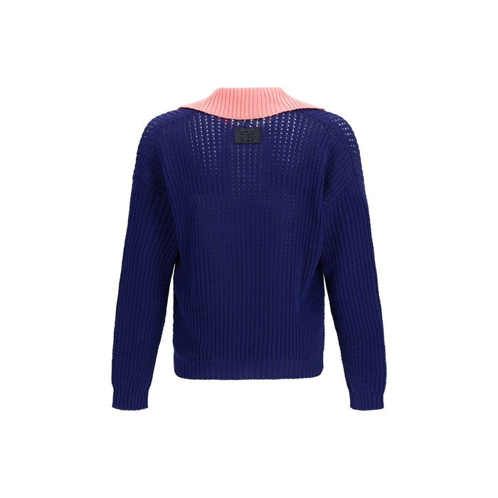 Fendi 100% Cotton sweater in navy — view 2