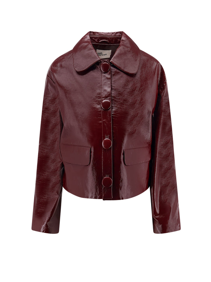 Self Portrait Jackets Purple Leather