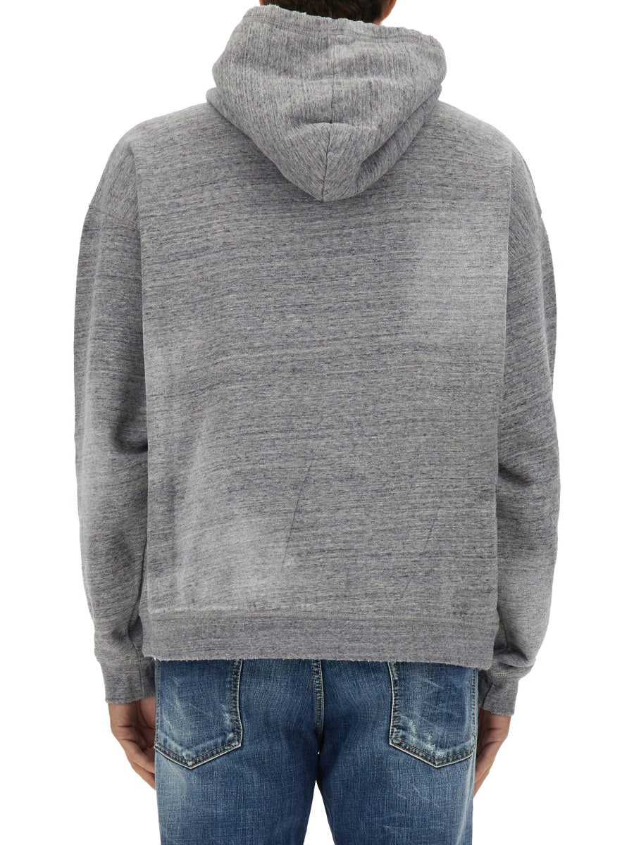 Sweatshirt With Logo Grey Cotton Sweatshirts