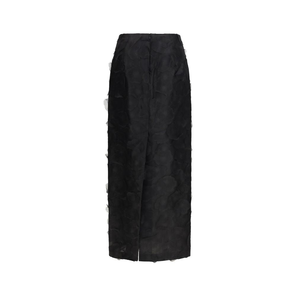 Max Mara 100% Silk skirt in black — view 2