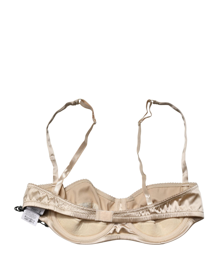 Dolce & Gabbana 6% Elastane 94% Silk balconette bra in beige