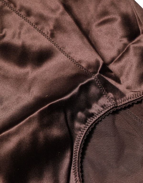 Dolce & Gabbana 94% Silk 6% Elastane; Lining: 90% Nylon 10% Elastane girdle panty in brown