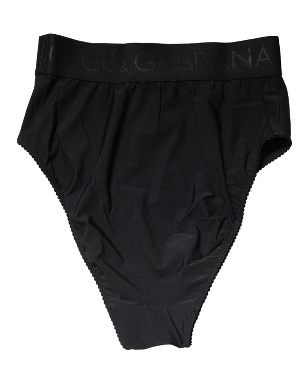 Dolce & Gabbana 85% Nylon 15% Elastane (body); 57% Nylon 30% Cotton 13% Elastane (lining) high brief in black