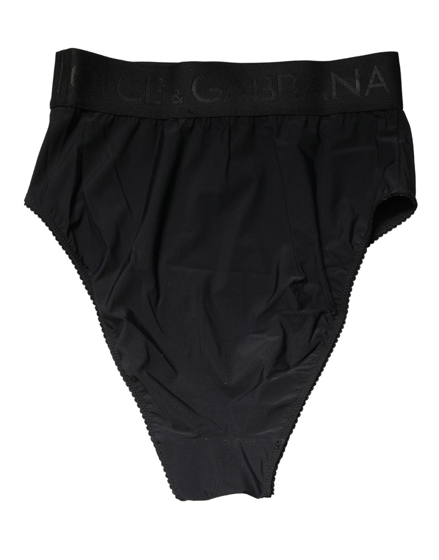 Dolce & Gabbana 85% Nylon 15% Elastane (body); 57% Nylon 30% Cotton 13% Elastane (lining) high brief in black