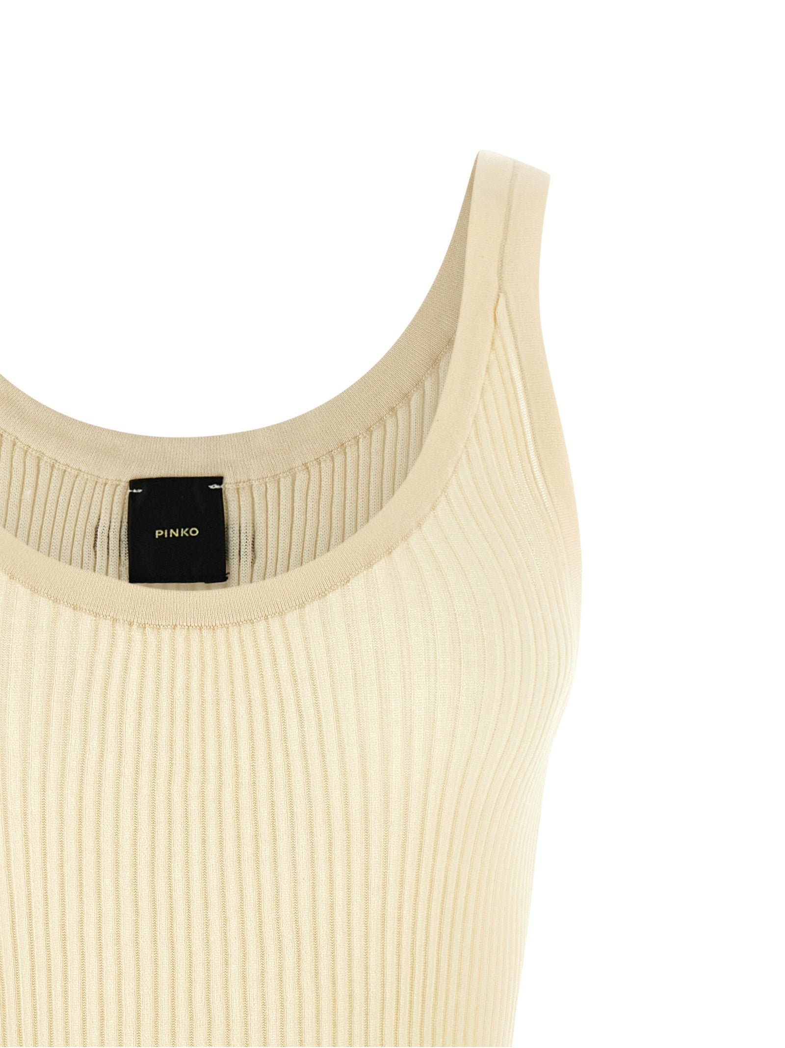 Mulinello Top Beige Cotton Polyamide Tops