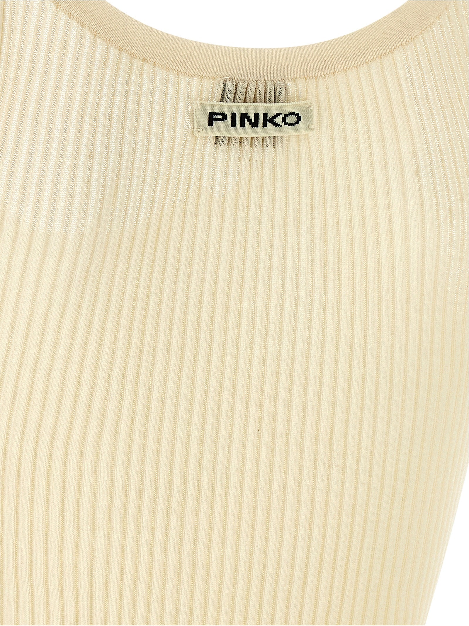 Mulinello Top Beige Cotton Polyamide Tops